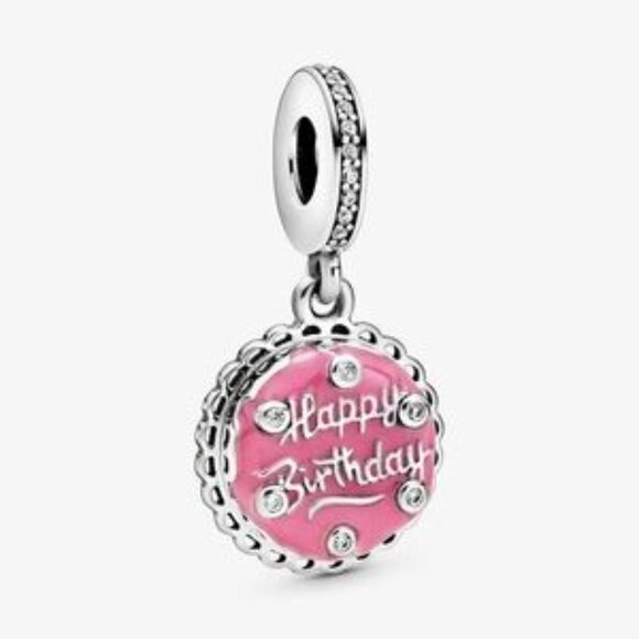 Pandora Pink Birthday Cake Dangle Charm - Picture 1 of 5